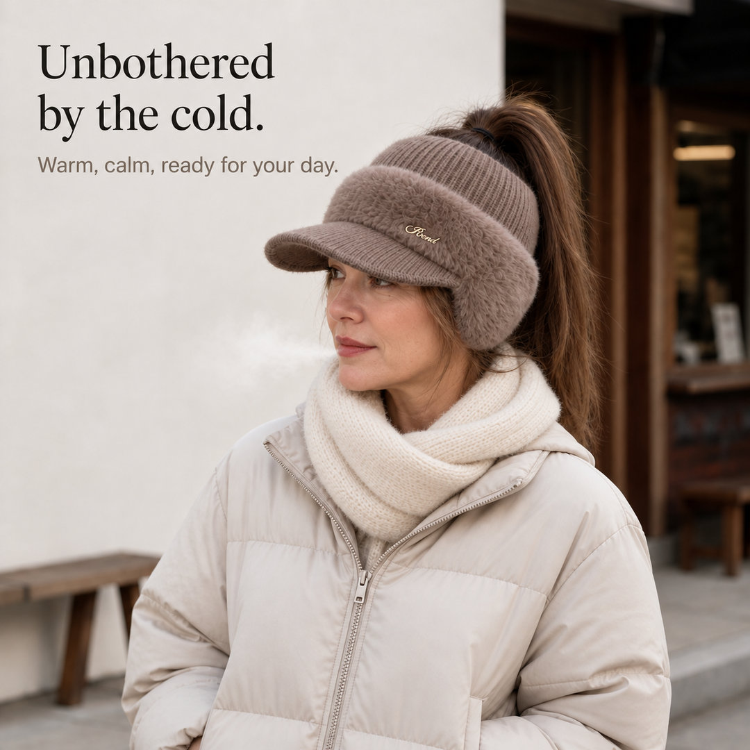 Warmelle – Open-Crown Knitted Ponytail Beanie