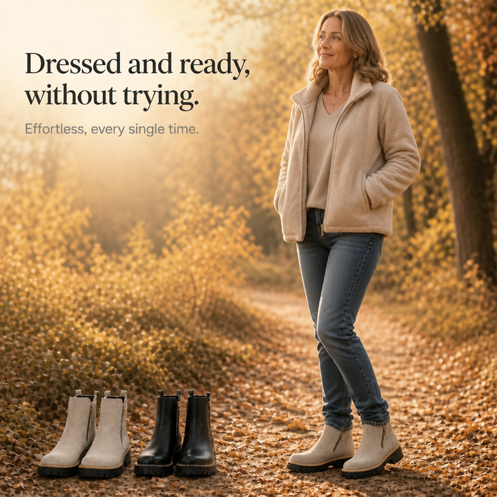 Stridewell – Square-Heel Zip-Up Ankle Boots