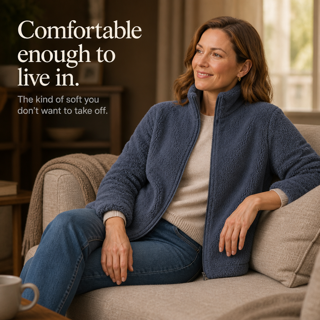 Velora – Plush Fleece Stand-Collar Jacket