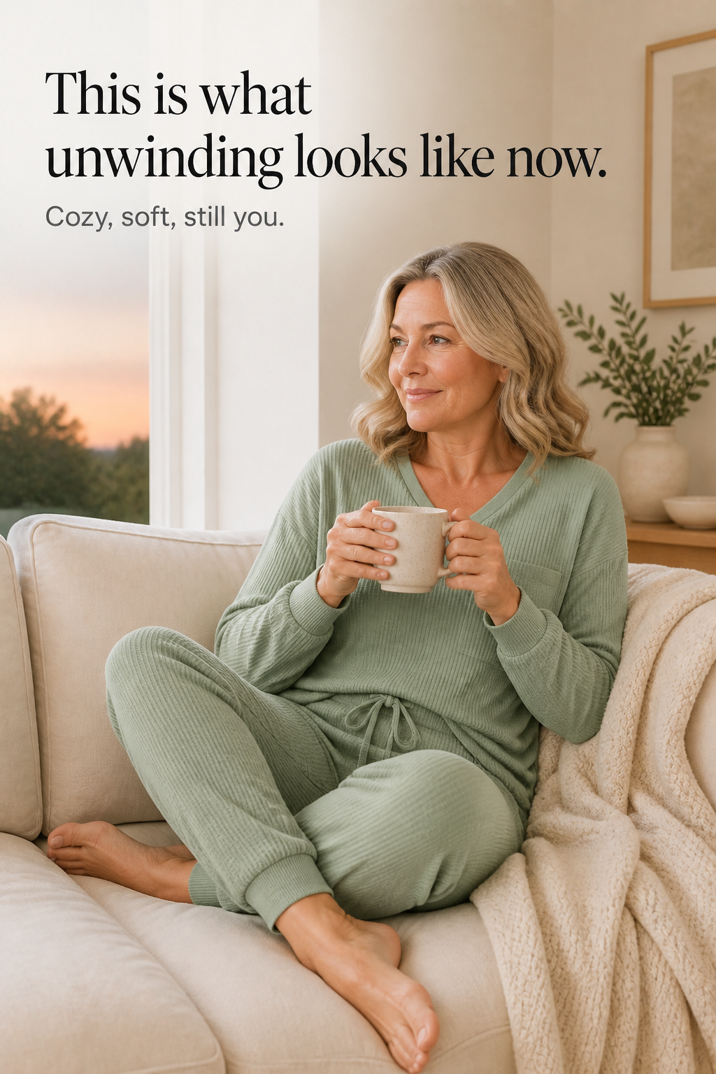 Wearbella – Waffle-Knit-Look V-Neck Lounge Set