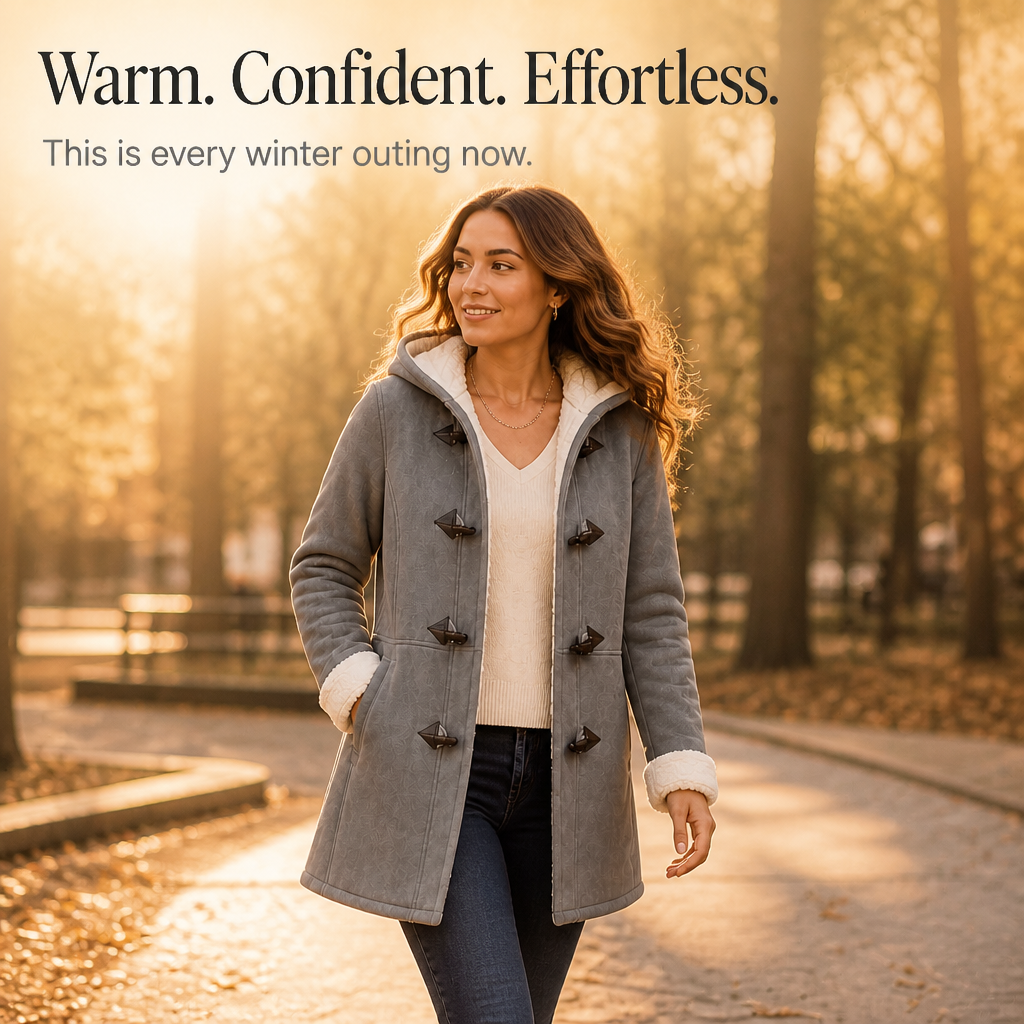 Plushbelle – Faux Shearling Hooded Winter Coat