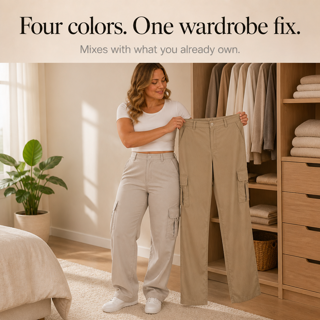 Waistline – High-Waisted Straight-Leg Cargo Pants