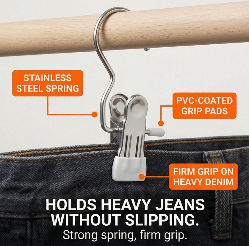Clipvault™ – Stainless Steel Closet Clip Hooks (20 Pack)