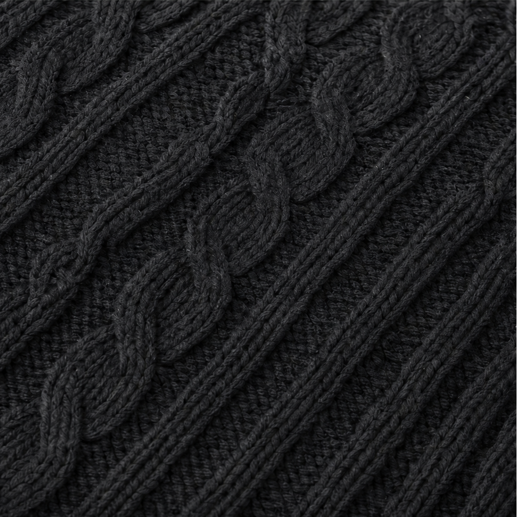 Cabelune – Cable-Knit Asymmetric Poncho Sweater