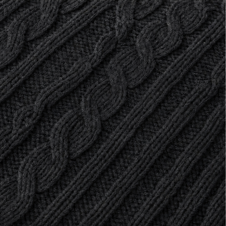Cabelune – Cable-Knit Asymmetric Poncho Sweater