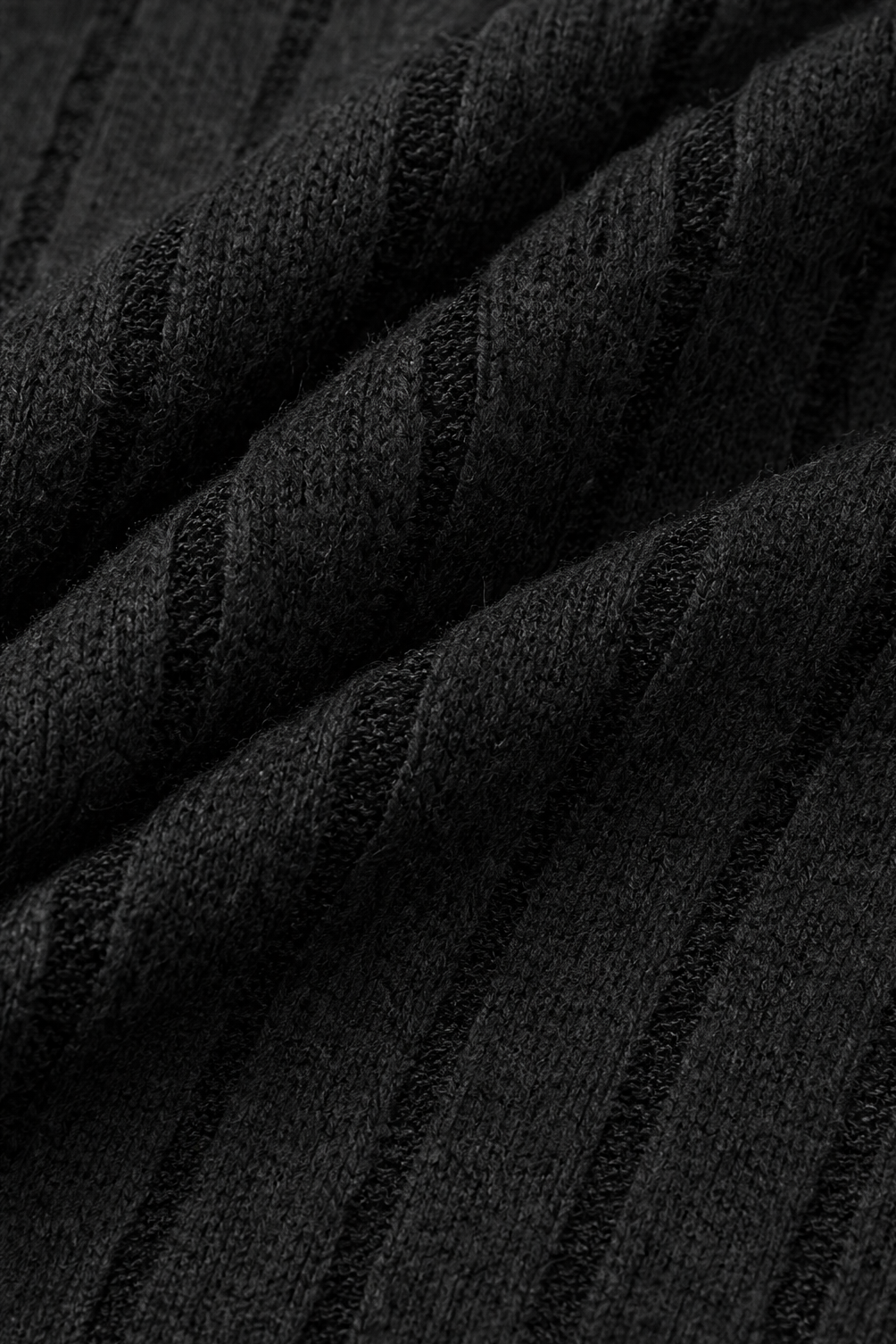 Mavenly – Ribbed V-Neck Button-Cuff Sweater