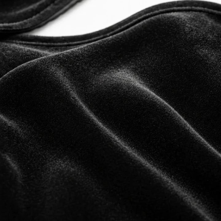 Velvella – Lace-Up Velvet Faux Two-Piece Top