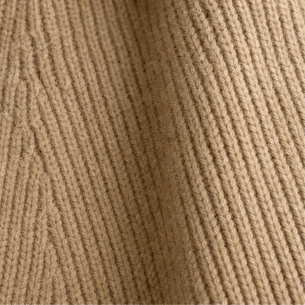 Sorella – Ribbed Asymmetric Button-Front Sweater