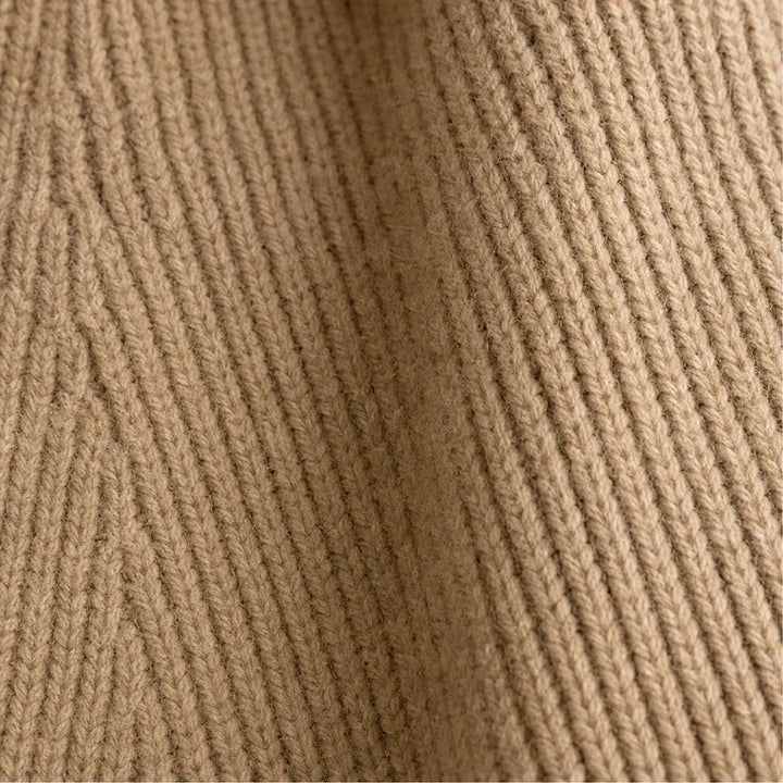 Sorella – Ribbed Asymmetric Button-Front Sweater
