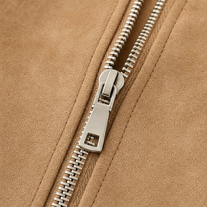 Svelte Moto – Slim-Fit Suede-Look Biker Jacket