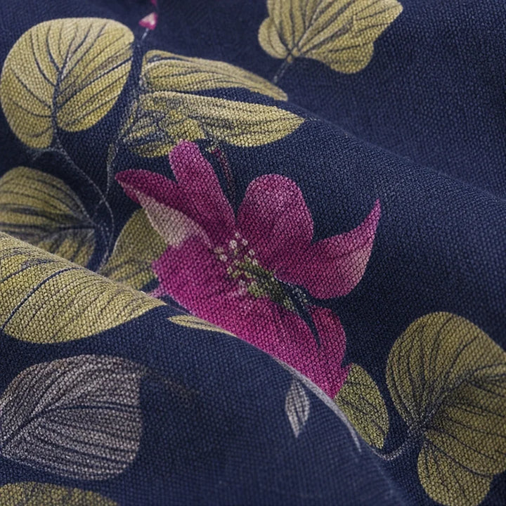 Leafora – Vintage Leaf-Print Hoodie Jacket