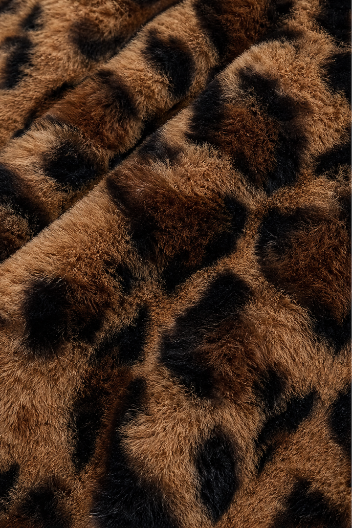 Leora – Leopard Print Faux Fur Longline Coat