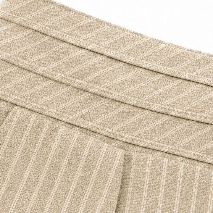 Wearline – Pinstripe Wide-Leg Drawstring Pants