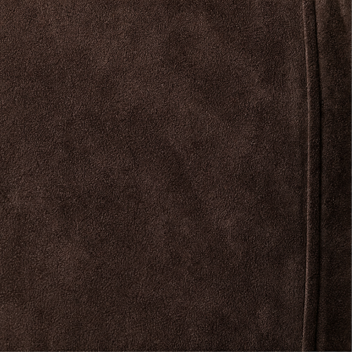 Noreva – Belted Zipper-Front Suede-Look Maxi Dress