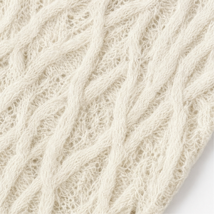 Sailmara – Sailor Collar Crochet Knit Cardigan