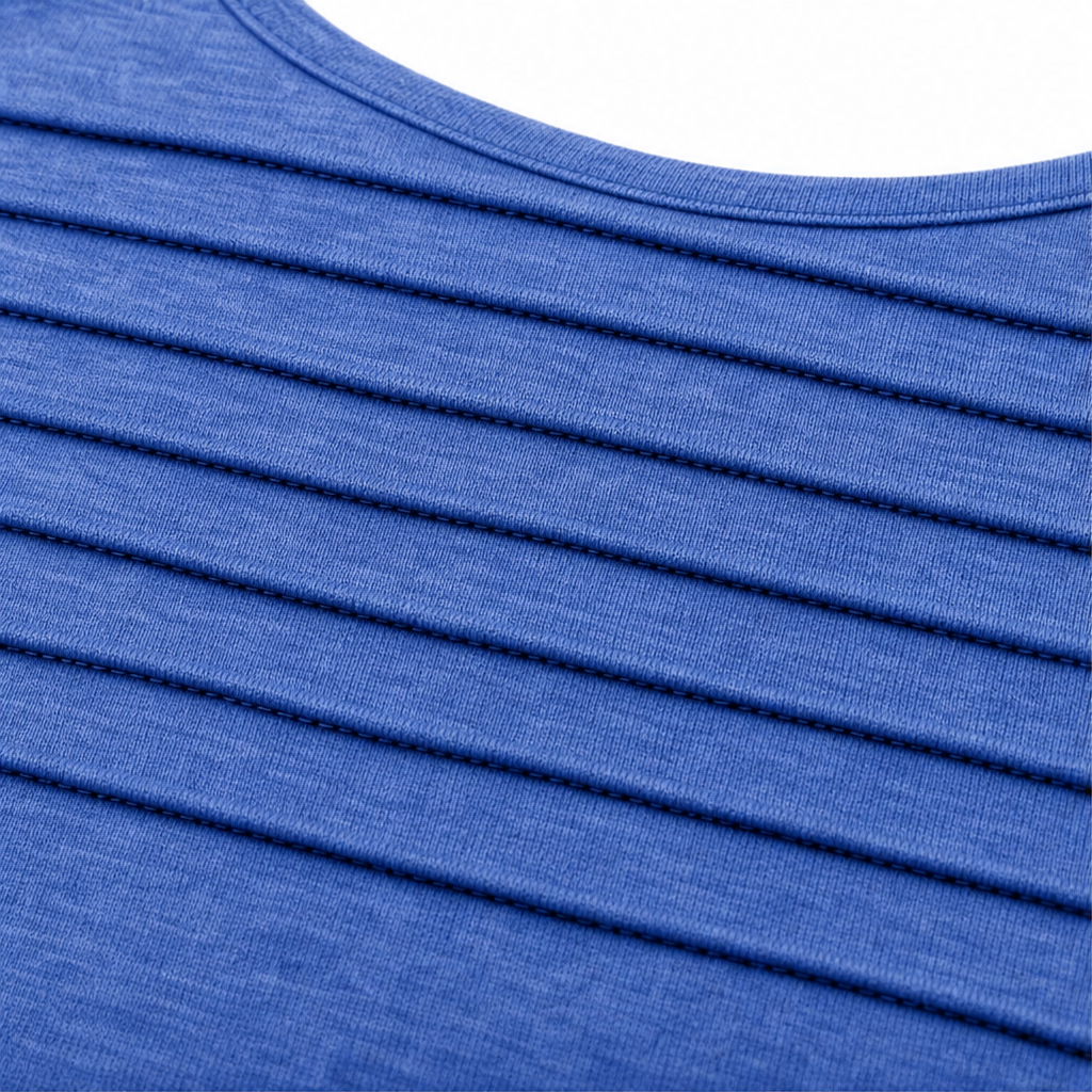 Pleatelle – Pleated Three-Quarter-Sleeve Casual Top