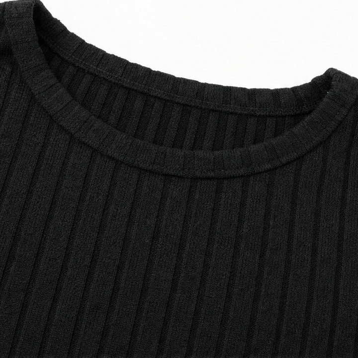Ribbella – Ribbed-Knit Top And Straight-Leg Pants Set