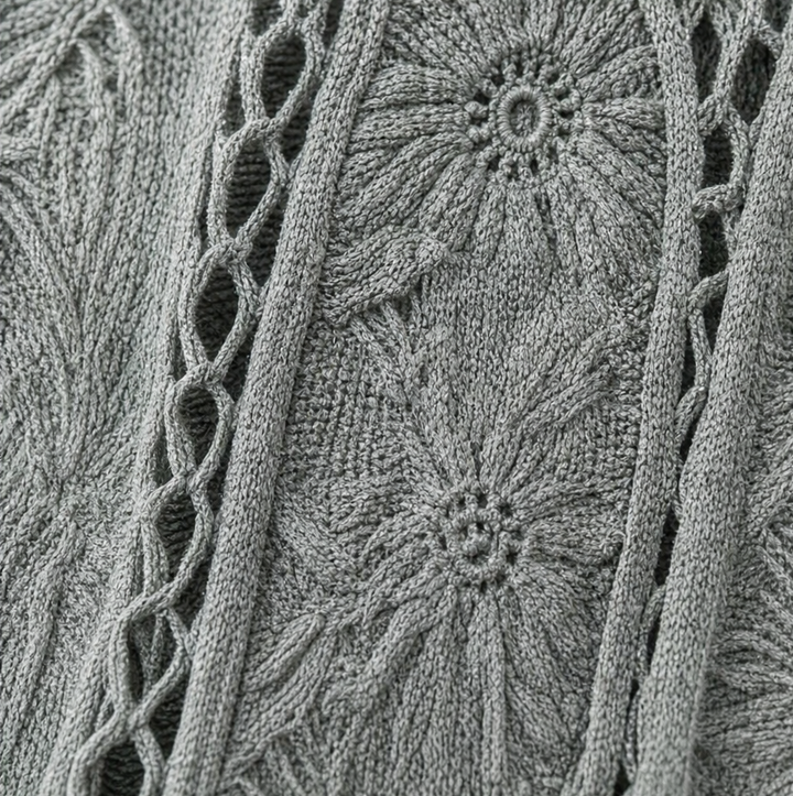 Lunaveil – Openwork Lace Oversized Cardigan
