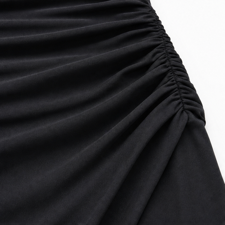 Elara – Cold-Shoulder Ruched Mermaid Evening Gown