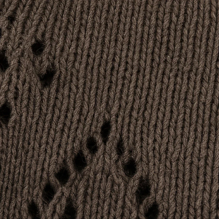 Vellora – Diamond Pointelle Knit Poncho Sweater