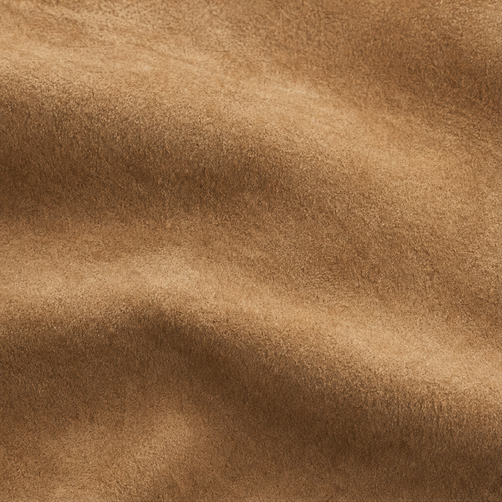 Tasselina – High-Neck Faux-Suede Tassel-Hem Dress