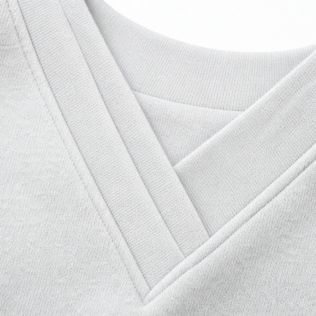 Wearbella – Pleated V-Neck Balloon Sleeve Sweatshirt