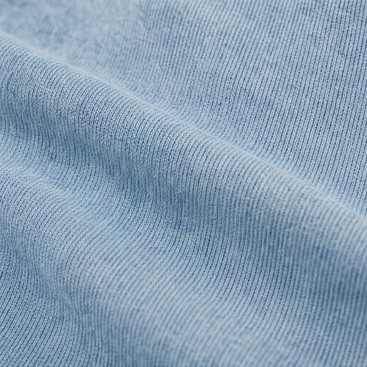 Deniva – Denim-Textured Half-Zip Pullover