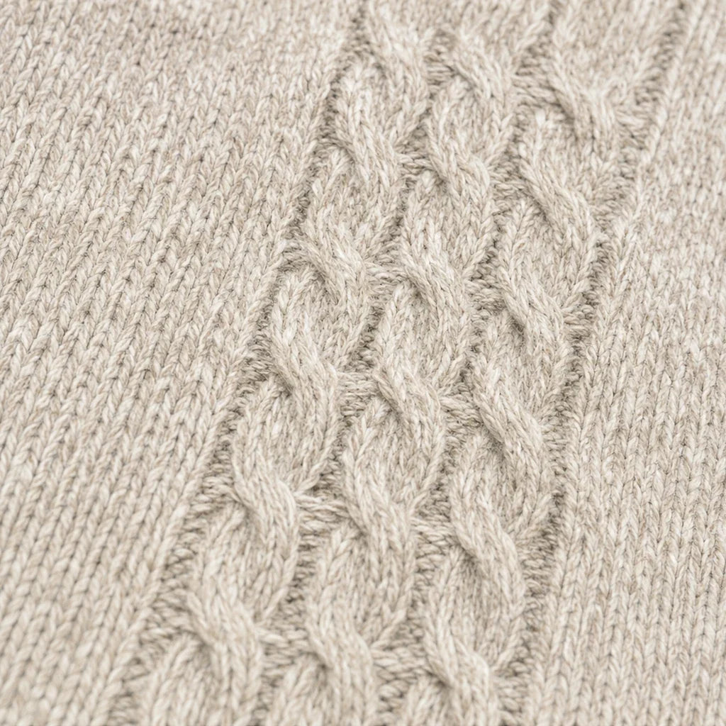 Cabelune – High-Neck Cable-Knit Cape Poncho Sweater