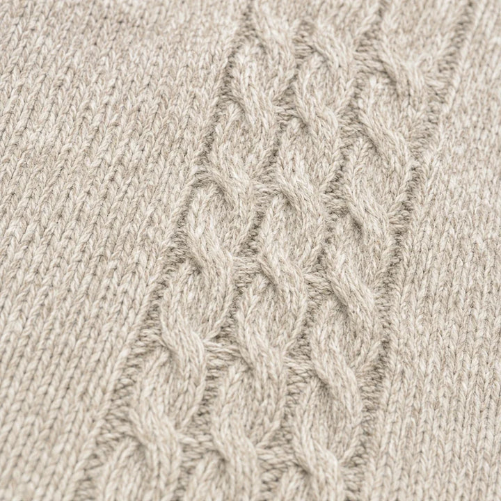 Cabelune – High-Neck Cable-Knit Cape Poncho Sweater