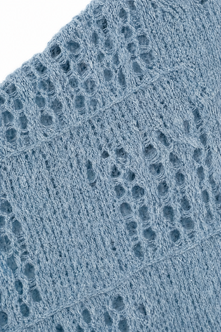 Slouchbelle – Pointelle Open-Front Batwing Cardigan