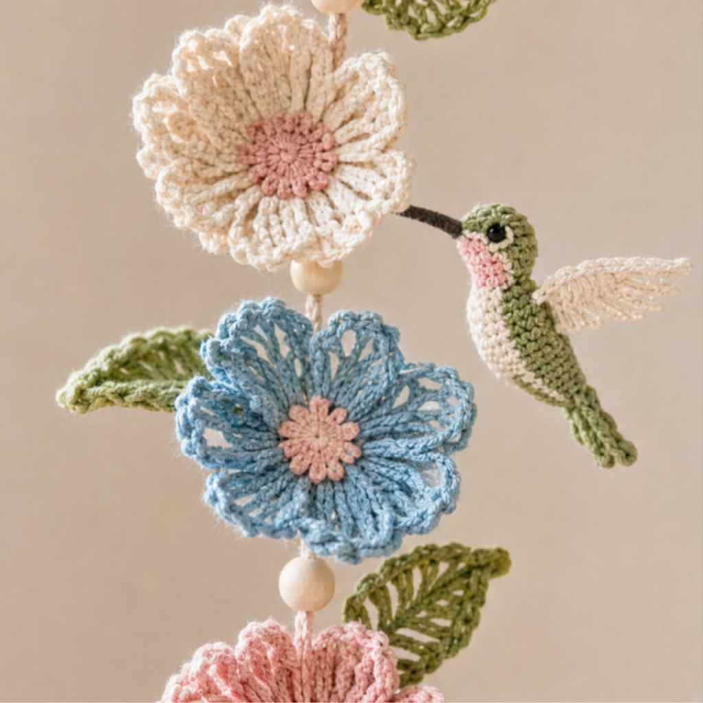 Bloomweave – Hummingbird And Flower Crochet Hanging Kit
