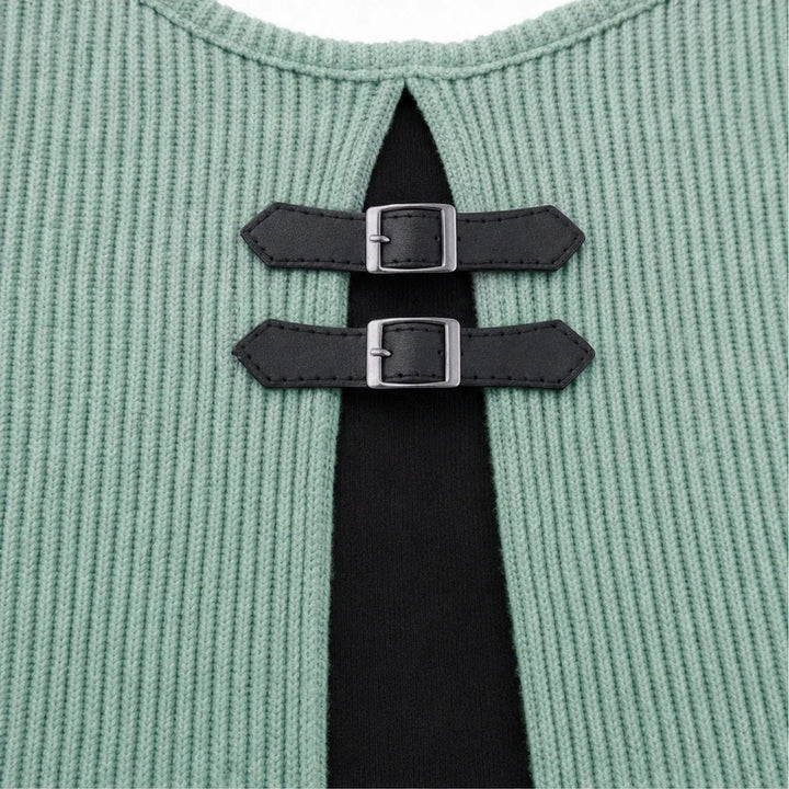 Layerelle – Color-Block Faux-Layered Knit Dress