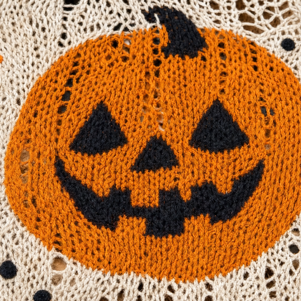 Harvestknit – Pumpkin And Bat Intarsia Knit Sweater