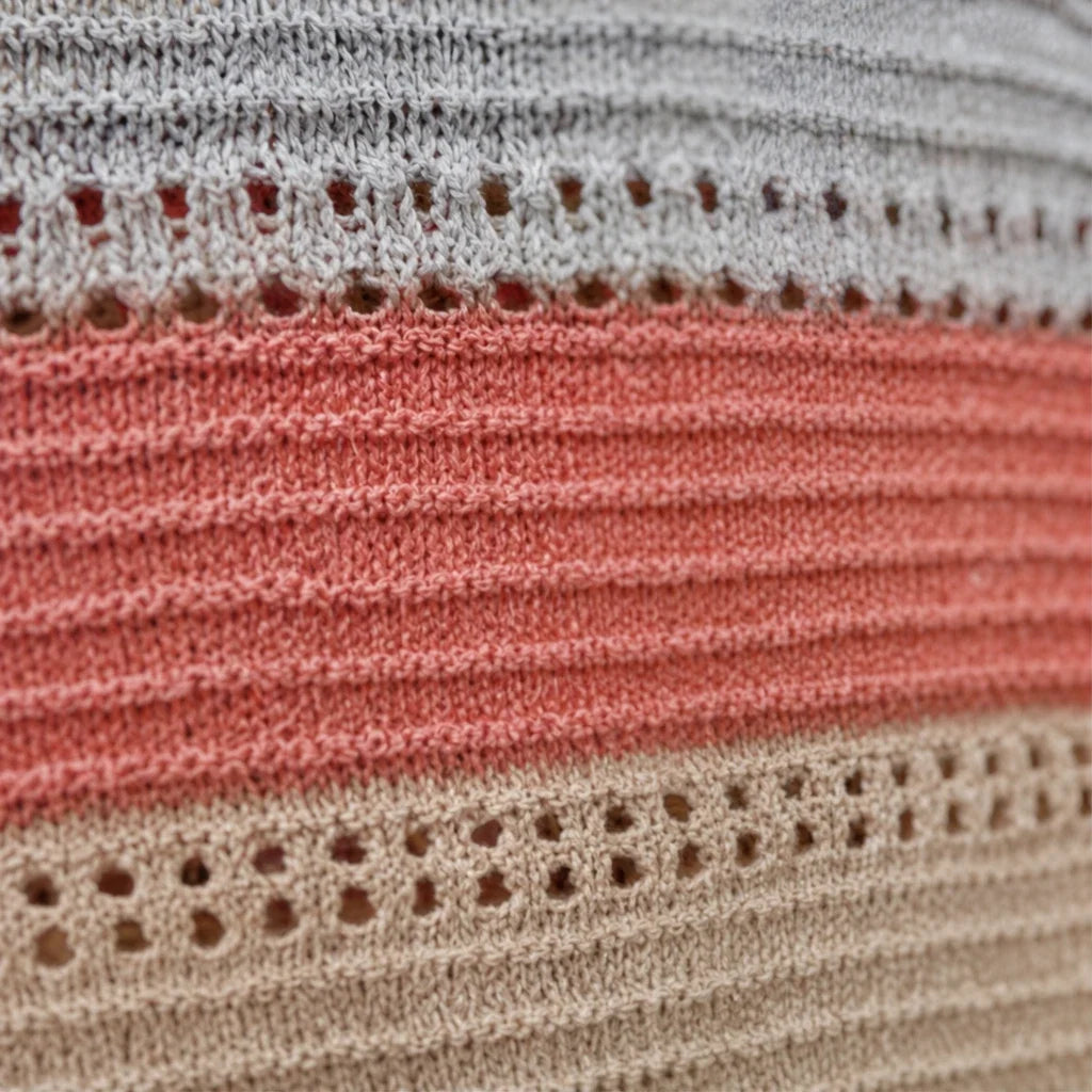 Colora Knit – Striped Hollow-Knit Hoodie