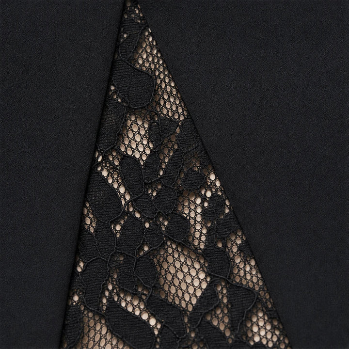 Wearbella – Floral Lace Panel High-Waisted Wide-Leg Trousers