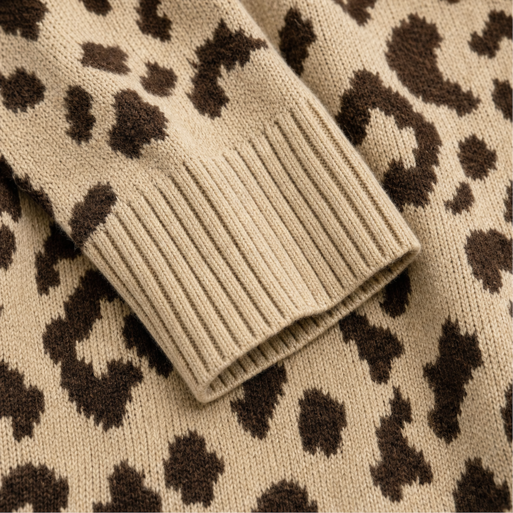 Léofur – Leopard Print Open-Front Knit Cardigan