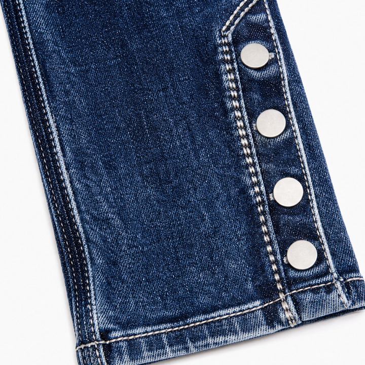 Trueline Denim – Button-Cuff Straight-Flare Slim Jeans