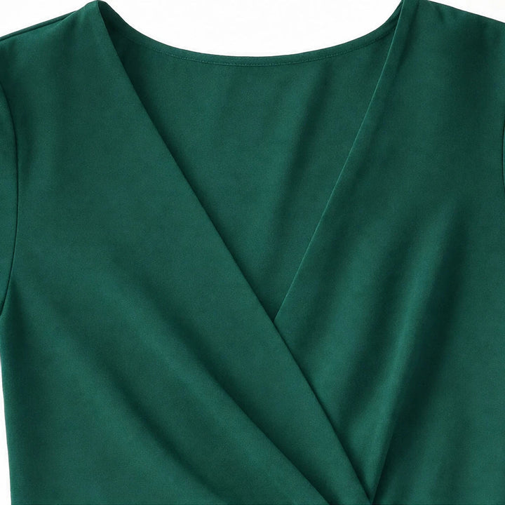 Florenza – V-Neck Ruffle Wrap-Style Midi Dress