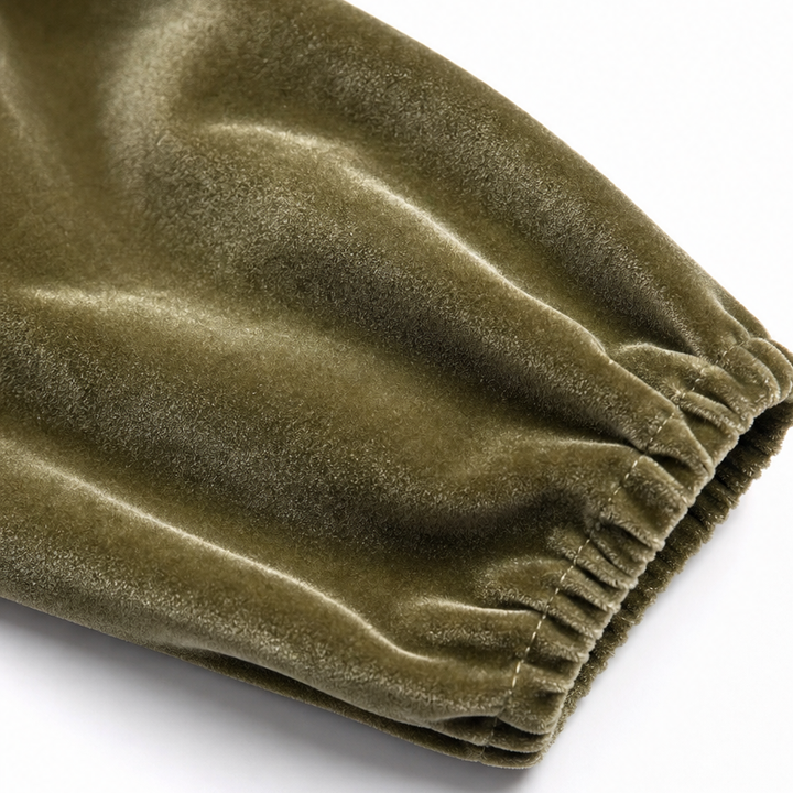 Velvetta – Asymmetric Button Cowl-Neck Peplum Top