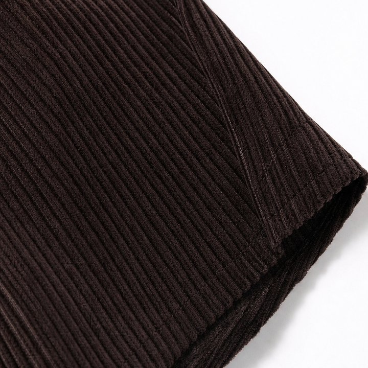 Corvana – Ribbed Button-Front Shirt Dress