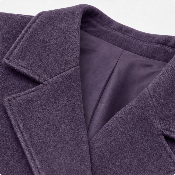 Suedelle – Faux Suede Notch Collar Blazer