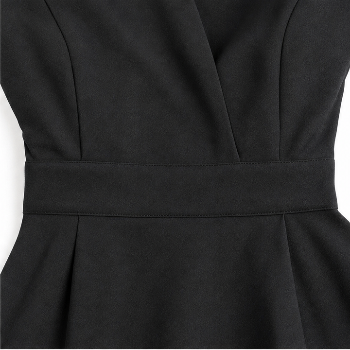 Vivelyn – Wrap V-Neck Contoured Waist Midi Dress