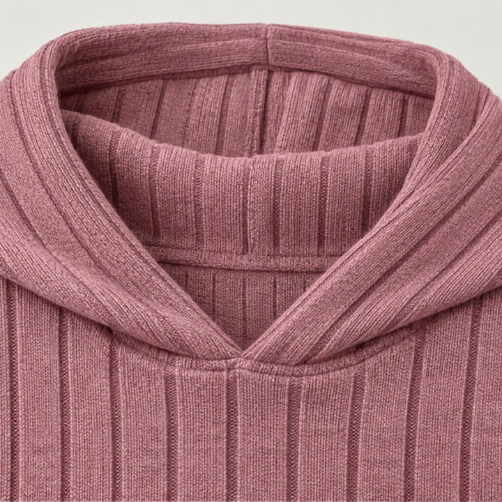 Ribwarm – Hooded Ribbed-Knit Maxi Sweater Dress