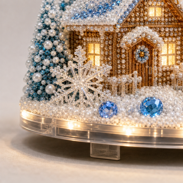 Winterglow Village – Rhinestone And Pearl Christmas Village Kit