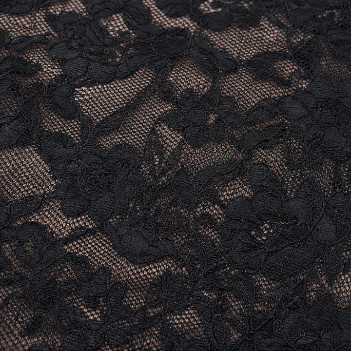 Lacefolie – Scalloped V-Neck Sheer Floral Lace Top