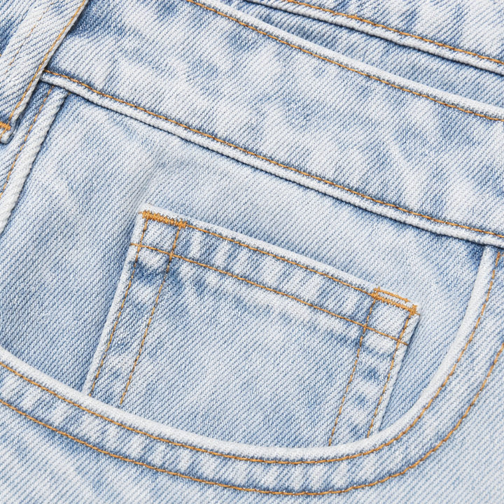 Overlaya – Asymmetric Overlap Waist Wide-Leg Jeans