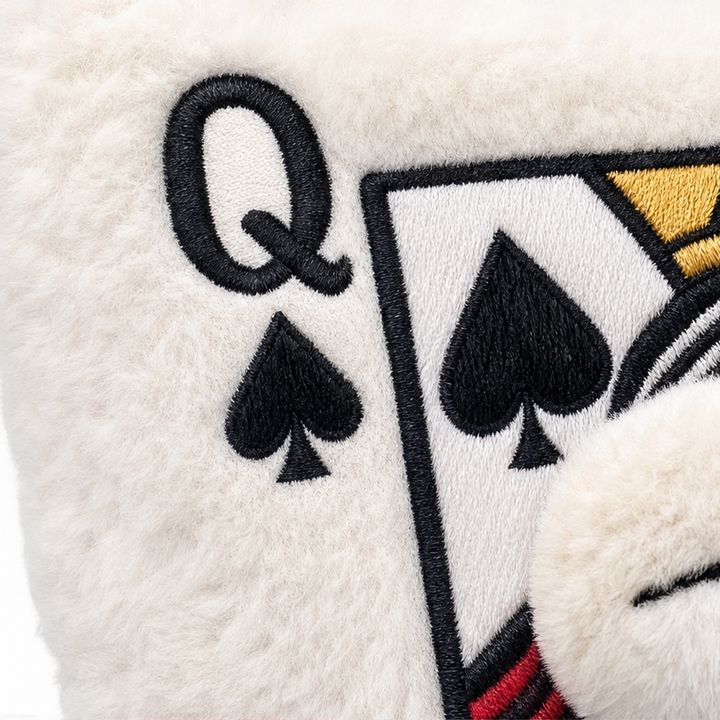 Velvina – Queen Of Spades Faux-Fur Statement Throw Pillow