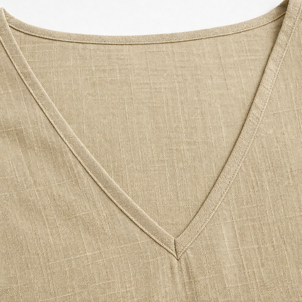 Vivelyn – Relaxed Fit V-Neck Three-Quarter Sleeve Blouse