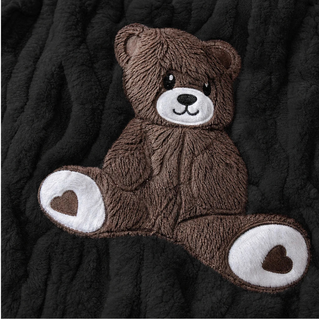 Cuddlebear – Bear-Ear Plush Hooded Zip-Up Romper