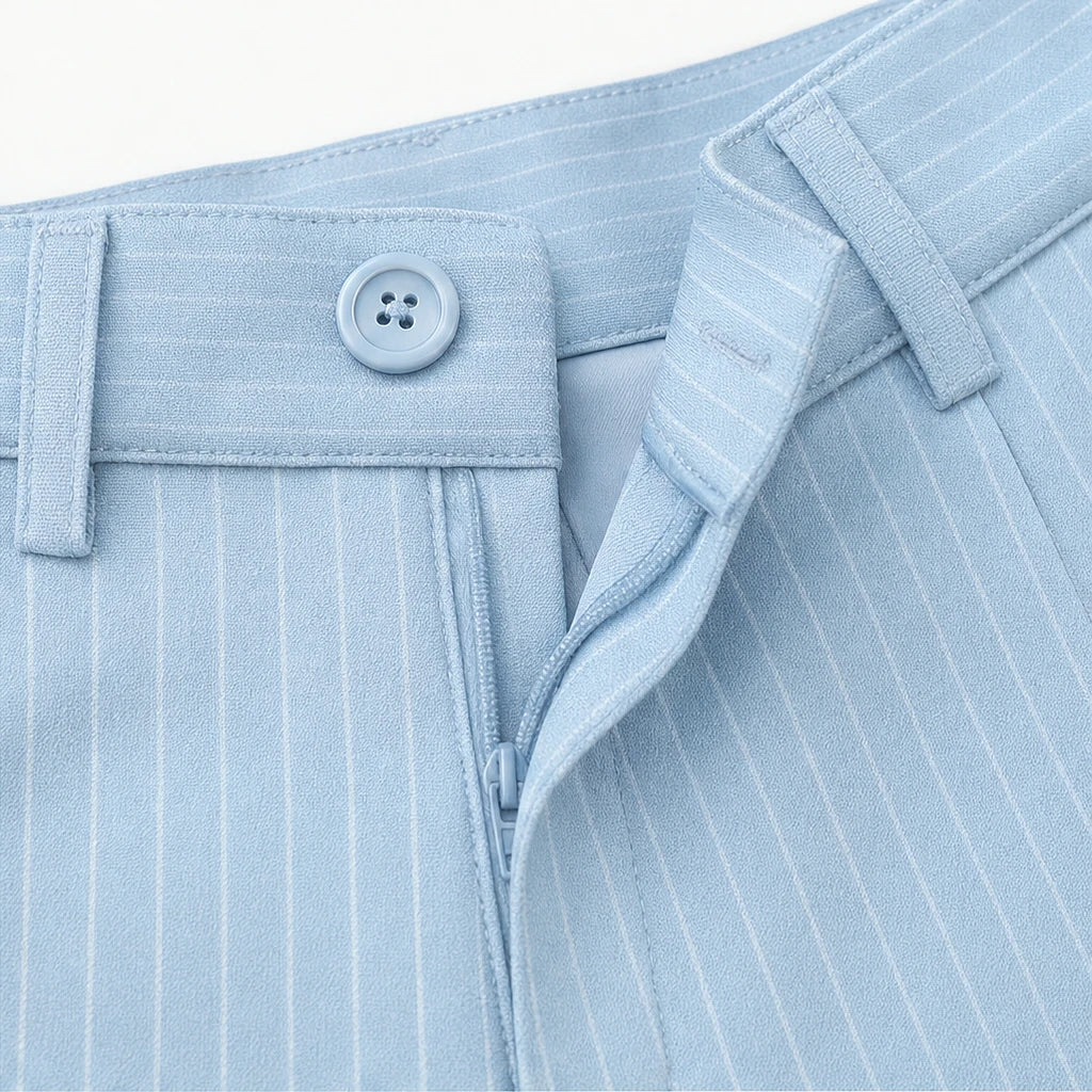 Wearbella – High-Waisted Pinstripe Wide-Leg Trousers